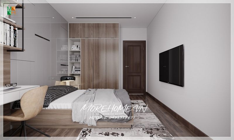 Gợi ý mẫu thiết kế phòng ngủ với nội thất gỗ công nghiệp kiểu dáng đơn giản cho chung cư, nhà phố theo phong cách hiện đại